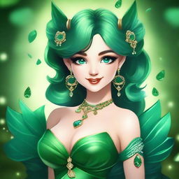 The fantasy goddess of luck and mischief called Lyra is a figure of playful charm