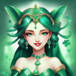 The fantasy goddess of luck and mischief called Lyra is a figure of playful charm