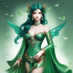 The fantasy goddess of luck and mischief called Lyra is a figure of playful charm, with a smirk that hints at secrets and eyes that gleam with the unpredictability of fortune