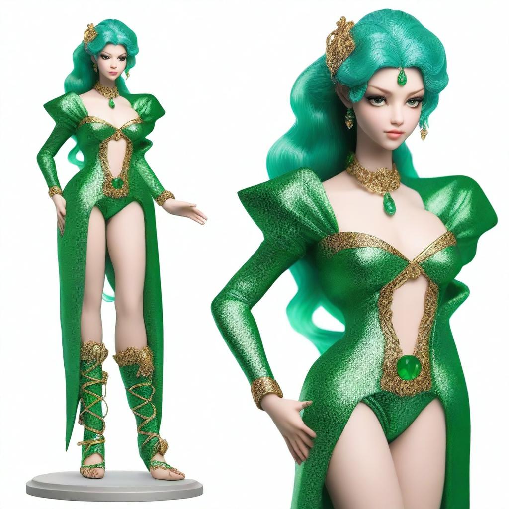 Create a realistic, full-body depiction of the fantasy goddess of luck and mischief called Lyra