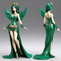 Create a realistic, full-body depiction of the fantasy goddess of luck and mischief called Lyra