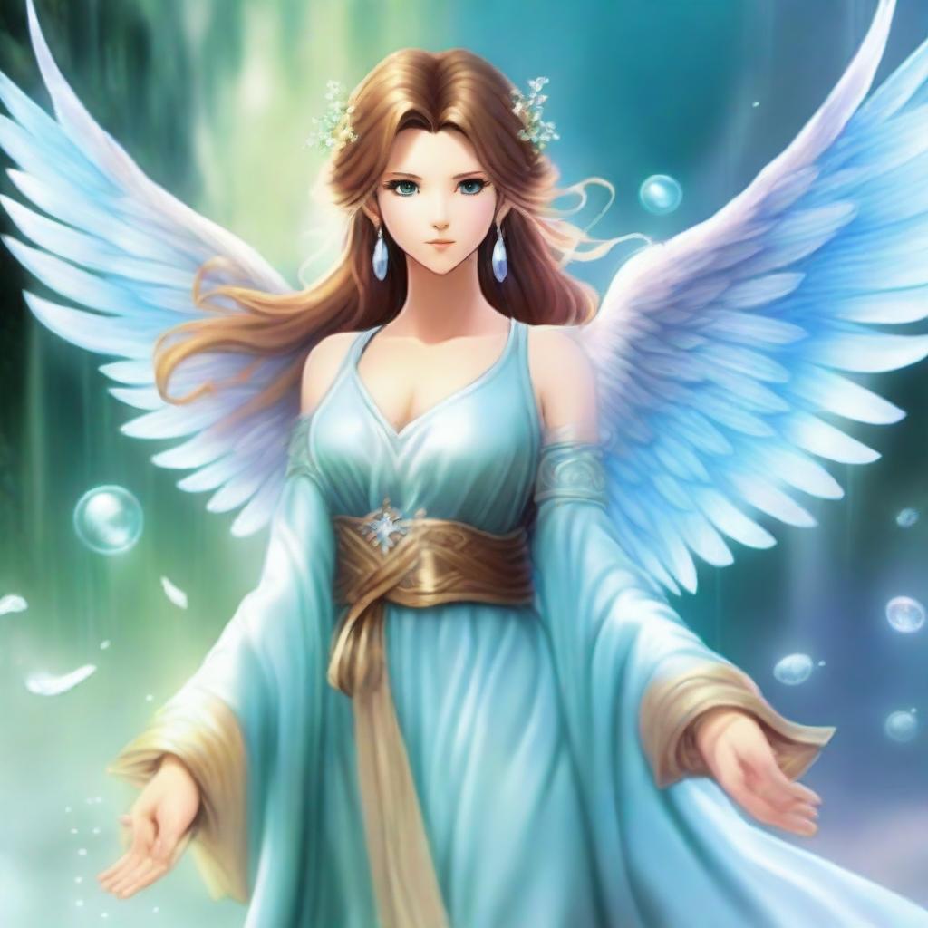 The fantasy god of communication and travel called Aeris is a swift and graceful figure