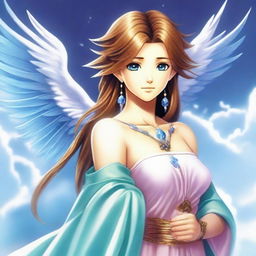 The fantasy god of communication and travel called Aeris is a swift and graceful figure