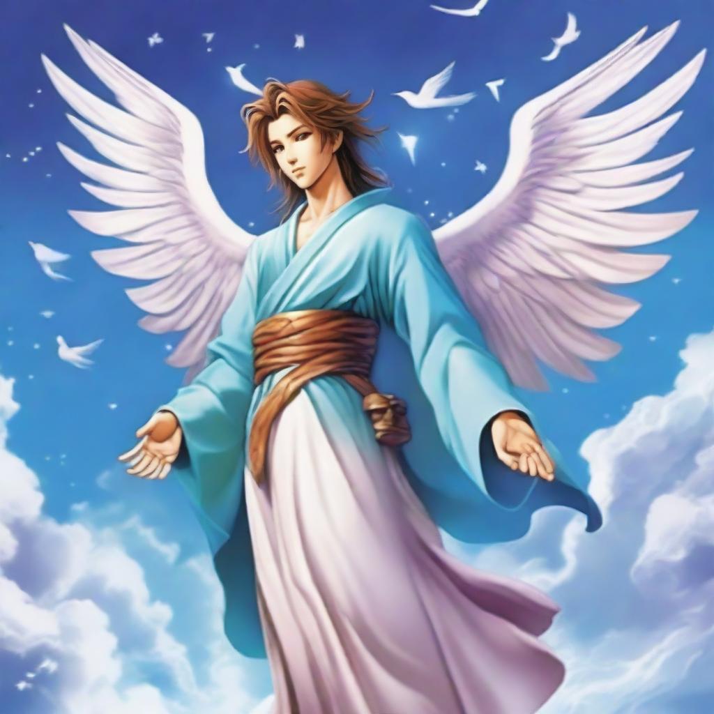 The god of communication and travel called Aeris is a swift and graceful figure