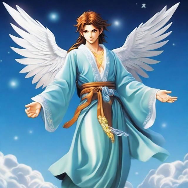 The god of communication and travel called Aeris is a swift and graceful figure