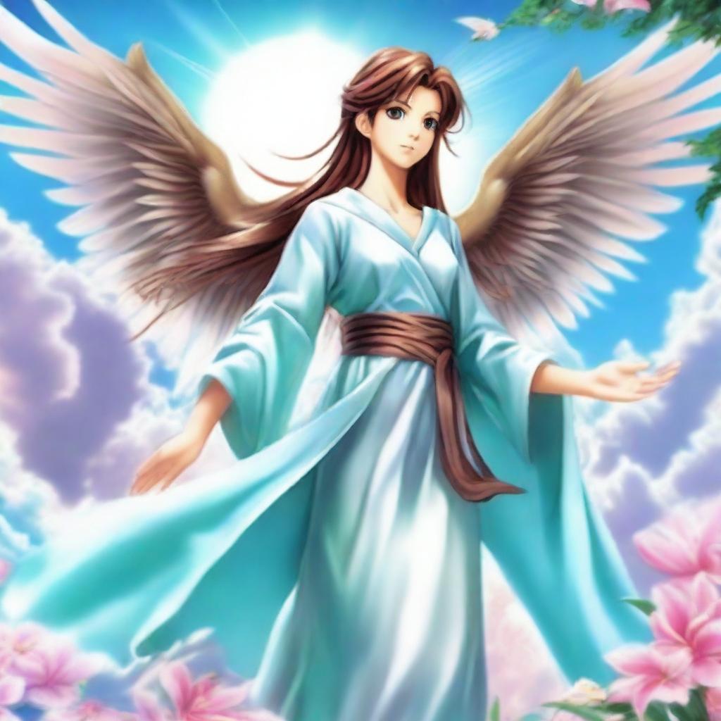 The god of communication and travel called Aeris is a swift and graceful figure, with wings that shimmer with messages from afar