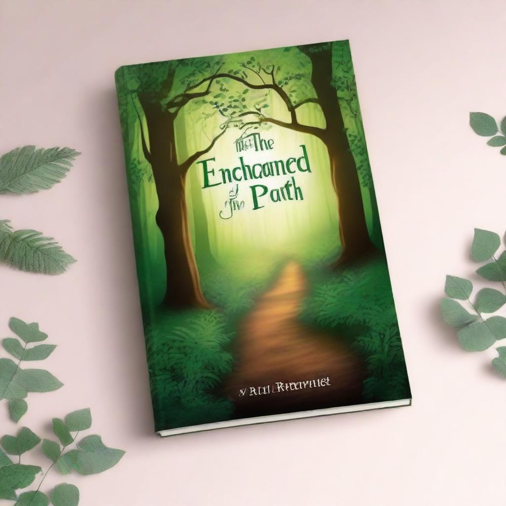 Create a book cover with an enchanting forest scene