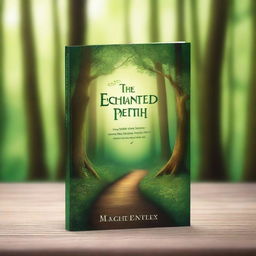 Create a book cover with an enchanting forest scene