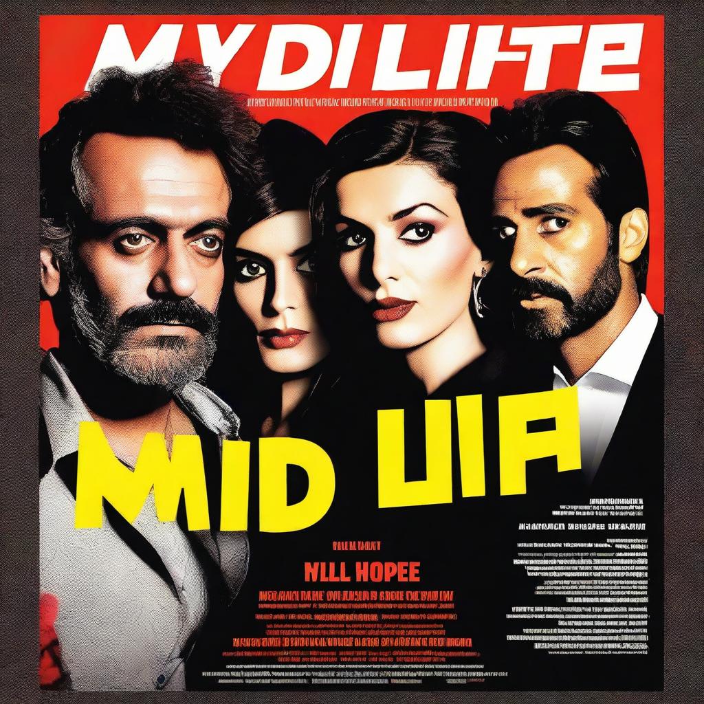 Movie poster for a crime thriller nightlife movie called 'MID-LIFE'