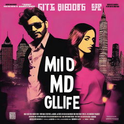 Movie poster for a crime thriller nightlife movie called 'MID-LIFE'