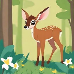 Create a movie poster for the classic Disney animated film 'Bambi' from 1942