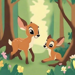 Create a movie poster for the classic Disney animated film 'Bambi' from 1942