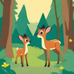 Create a movie poster for the classic Disney animated film 'Bambi' from 1942