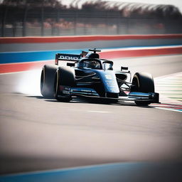 A high-resolution image of a Bugatti F1 car racing on a professional track