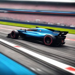 A high-resolution image of a Bugatti F1 car racing on a professional track