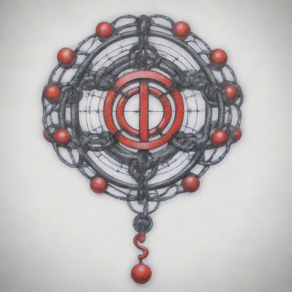 An abstract tattoo design intertwining Andrew Tate's teachings and the Matrix. Utilize symbols like a breaking chain representing commercial emancipation, a red pill for awakened consciousness, and digital binary code suggesting the virtual matrix world.