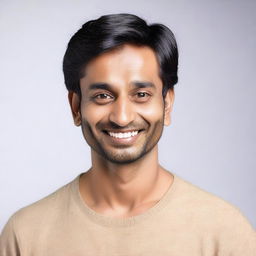 Generate an image of an Indian man who is 30 years old with a thin build