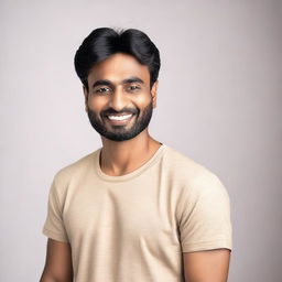 Generate an image of an Indian man who is 30 years old with a thin build