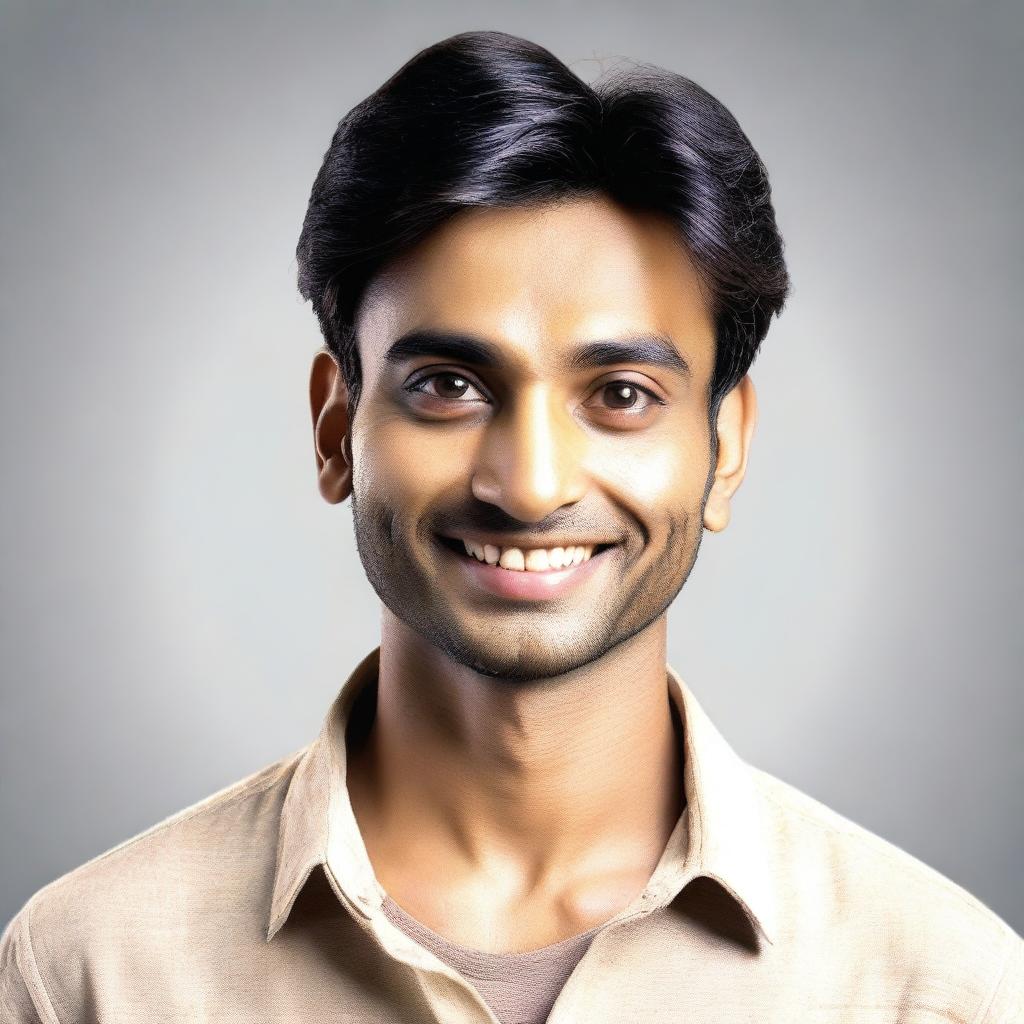 Generate an image of an Indian man who is 30 years old with a thin build