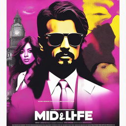 Movie poster for a thriller nightlife movie called 'MID-LIFE'