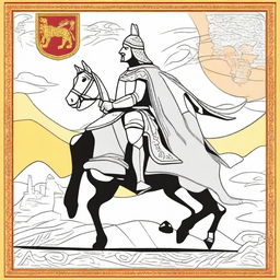 Create an image of El Cid Campeador designed for 12-year-old children