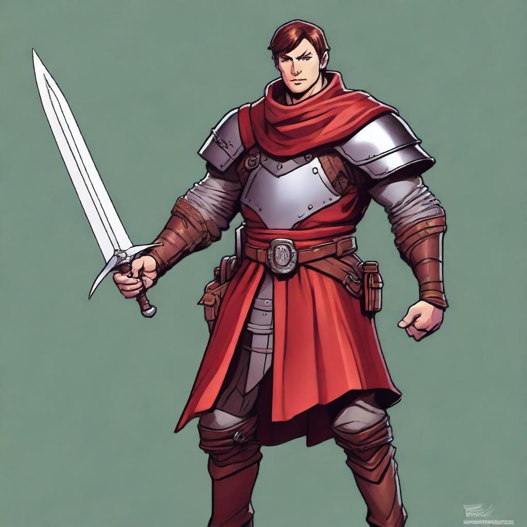 A character image for a D&D campaign featuring a Human Race Fighter class