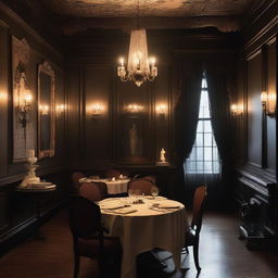 A spooky yet stylish restaurant set in a haunted mansion