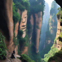 Two injured aliens have landed in a canyon in Zhangjiajie on Earth