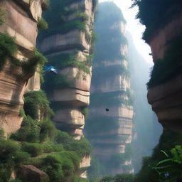 Two injured aliens have landed in a canyon in Zhangjiajie on Earth