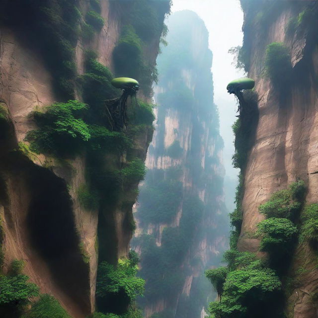 Two injured aliens have landed in a canyon in Zhangjiajie on Earth