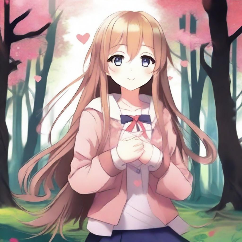 Create an image of an anime-style fantasy girl with long hair wearing a jacket