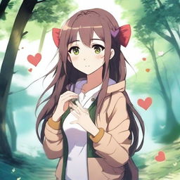 Create an image of an anime-style fantasy girl with long hair wearing a jacket