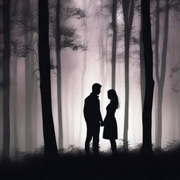 A captivating cover for a modern dark romance novel set in a forest