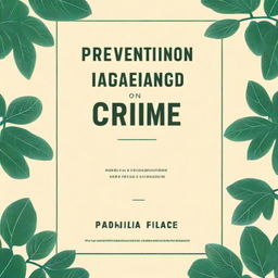 A book cover for a title 'Prevention of Organized Crime Based on Environmental Patterns'