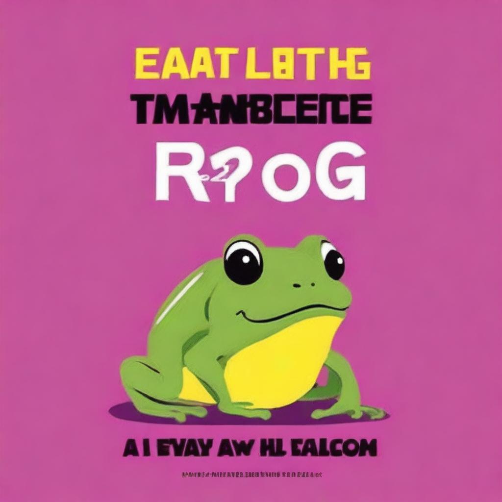 Design a book cover for 'Eat That Frog' with the tagline '21 Great Ways to Stop Procrastinating and Get More Done in Less Time'