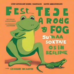 Design a book cover for 'Eat That Frog' with the tagline '21 Great Ways to Stop Procrastinating and Get More Done in Less Time'