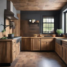 A beautifully redecorated kitchen featuring a rustic farmhouse style