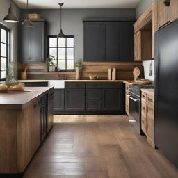 A beautifully redecorated kitchen featuring a rustic farmhouse style