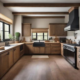 A beautifully redecorated kitchen featuring a rustic farmhouse style