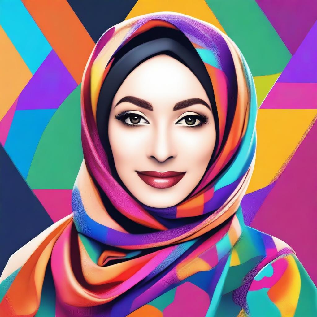 A beautiful woman wearing a hijab, depicted in a respectful and elegant manner