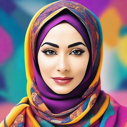 A beautiful woman wearing a hijab, depicted in a respectful and elegant manner