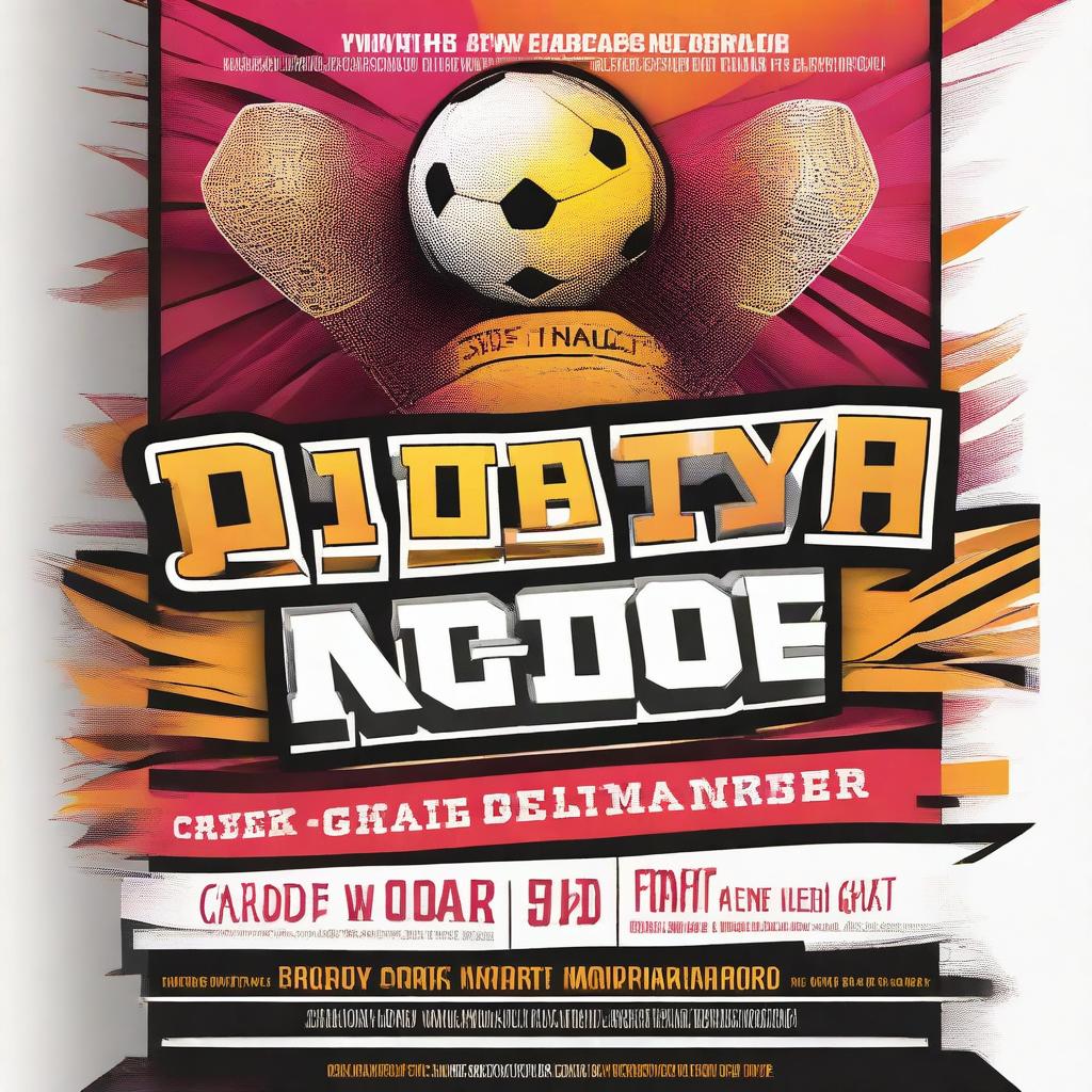 Create a vibrant and dynamic tournament poster featuring bold fonts, exciting graphics, and a clear layout