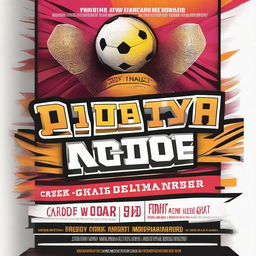 Create a vibrant and dynamic tournament poster featuring bold fonts, exciting graphics, and a clear layout