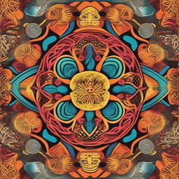 Create intricate and colorful mandala designs with symmetrical patterns and vibrant hues