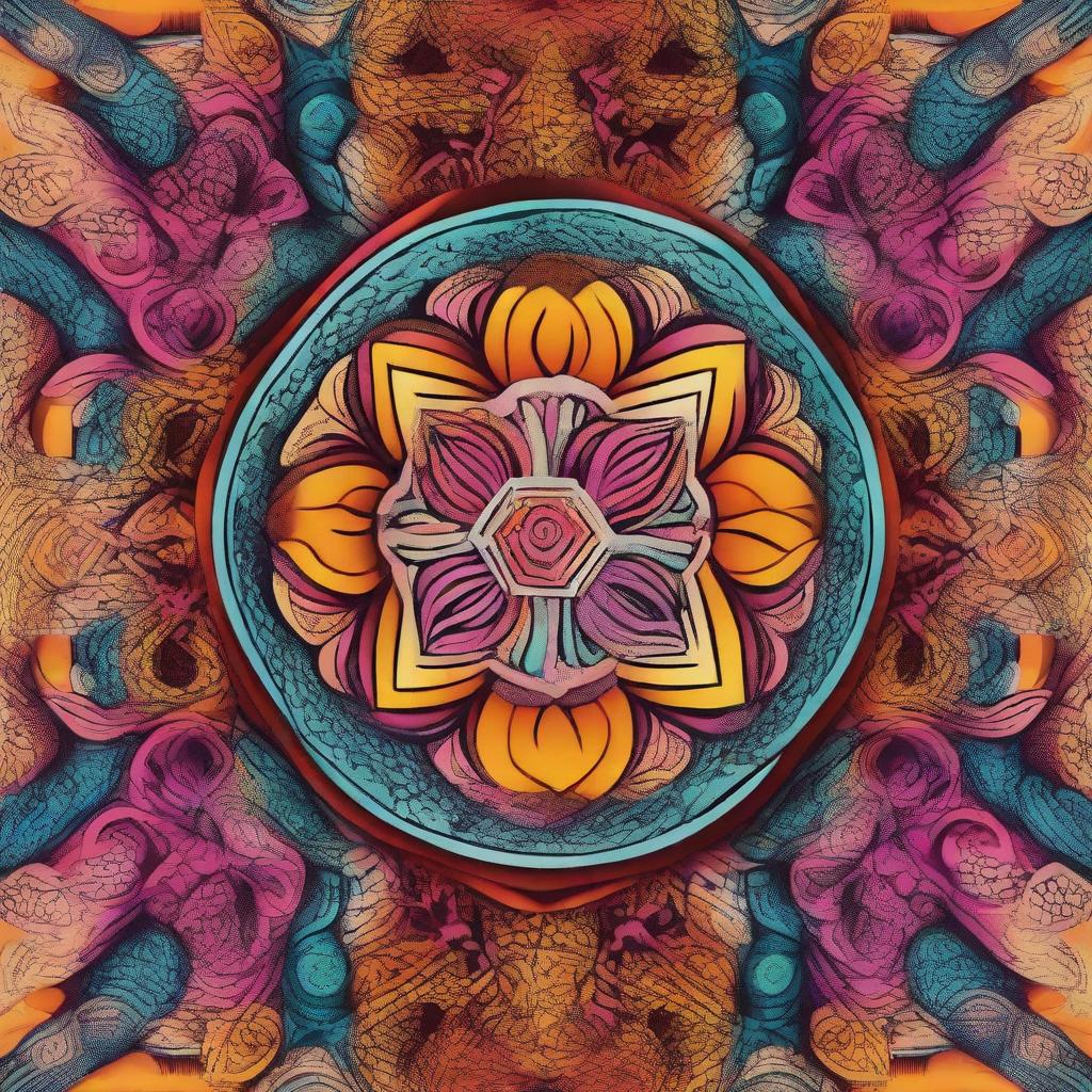 Create intricate and colorful mandala designs with symmetrical patterns and vibrant hues