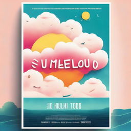 Create a vibrant and captivating poster for a short film titled 'A Summer Cloud'