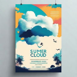 Create a vibrant and captivating poster for a drama short film titled 'A Summer Cloud'