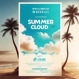 Create a vibrant and captivating poster for a drama short film titled 'A Summer Cloud'