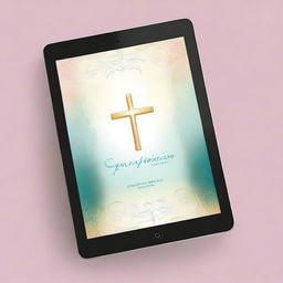 Create an ebook cover featuring an iPad as a central element