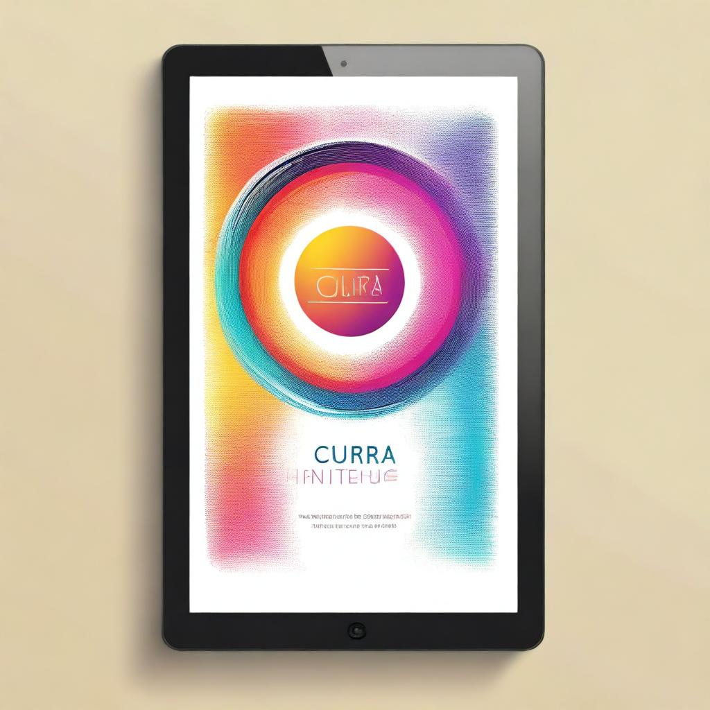 Create an ebook cover featuring an iPad as a central element